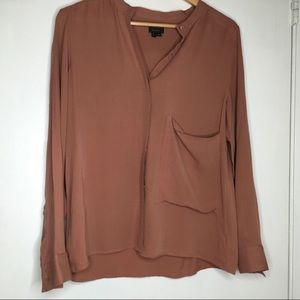 Theory silk blouse (size L) - dusty peach